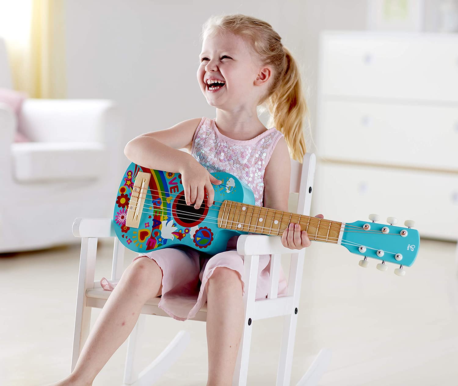 Музыкальная игрушка Гитара, дизайн – цветы  